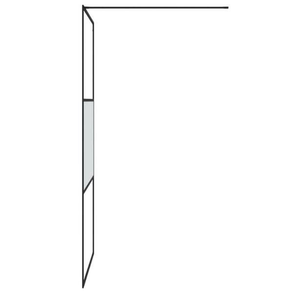 brusevæg 100x195 cm halvmatteret sikkerhedsglas sort