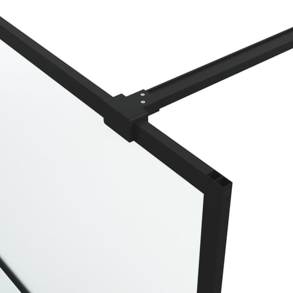 brusevæg 100x195 cm matteret sikkerhedsglas sort