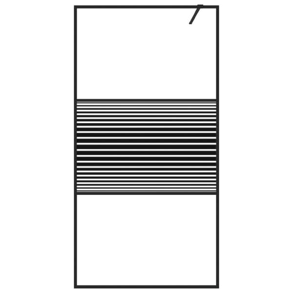 brusevæg 100x195 cm klart sikkerhedsglas sort