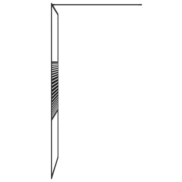 brusevæg 100x195 cm klart sikkerhedsglas sort
