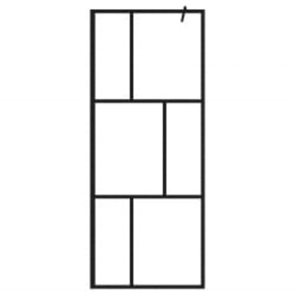 Duschvägg med hylla svart 90x195 cm ESG-glas&aluminium