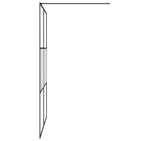 brusevæg 140x195 cm halvmatteret sikkerhedsglas sort