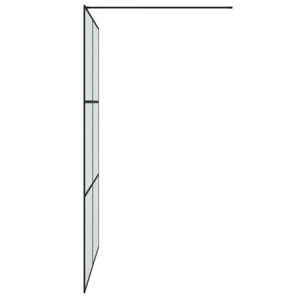 brusevæg 140x195 cm matteret sikkerhedsglas sort