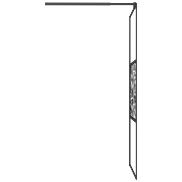 brusevæg med hylde 80x195 cm sikkerhedsglas og aluminium sort