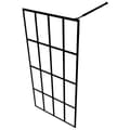 Pikkukuva 5 / 10: Suihkuseinäke hyllyllä musta 118x190 cm ESG lasi ja alumiini