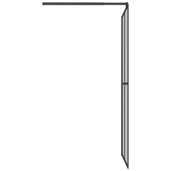 brusevæg med hylde 80x195 cm sikkerhedsglas og aluminium sort