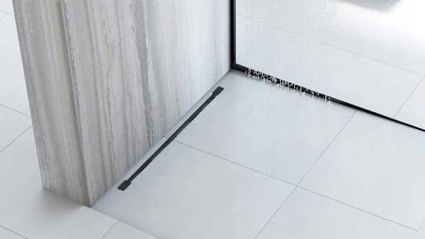 Lutningslist för duschbrunn 100cm Svart Vänster