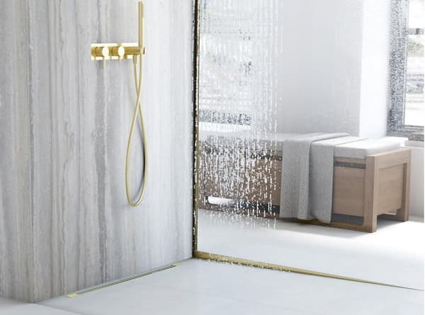 Lutningslist för duschbrunn 100cm Guld Höger