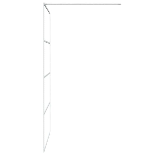brusevæg 115x195 cm klart sikkerhedsglas hvid