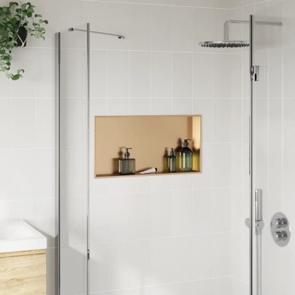 brusehylde 62x32x9 cm rustfrit stil børstet guldfarve