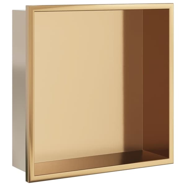 brusehylde 32x32x9 cm rustfrit stil børstet guldfarve