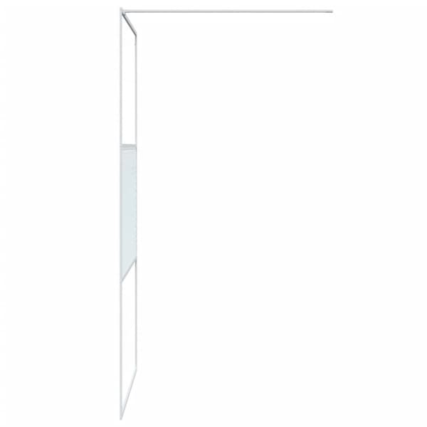 brusevæg 100x195 cm klart sikkerhedsglas hvid