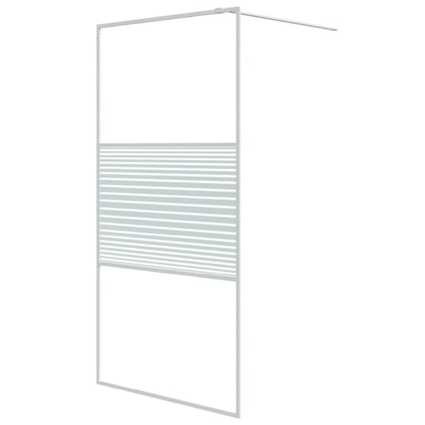 brusevæg 100x195 cm klart sikkerhedsglas hvid