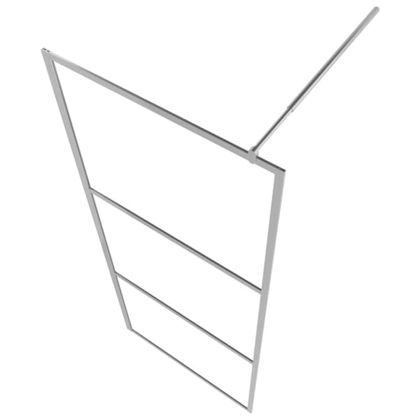 brusevæg med hylde 100x195 cm sikkerhedsglas og aluminium krom