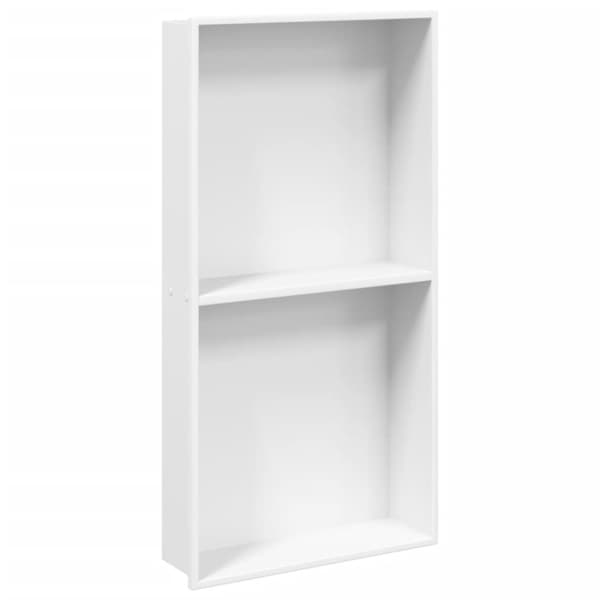Duschnisch matt vit 32x62x9 cm rostfritt stål