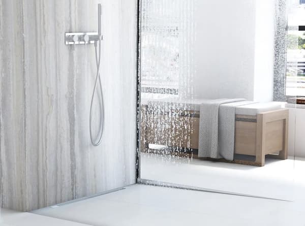 AFLØBSLIST TIL BRUSEBUND REA 120CM LEFT BRUSH NICKEL