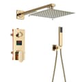 Miniatyrbillede 1 af 2: Brusesæt, Stilfuld Messingfinish, Smart Temperaturkontrol,Gylden C 8tommer