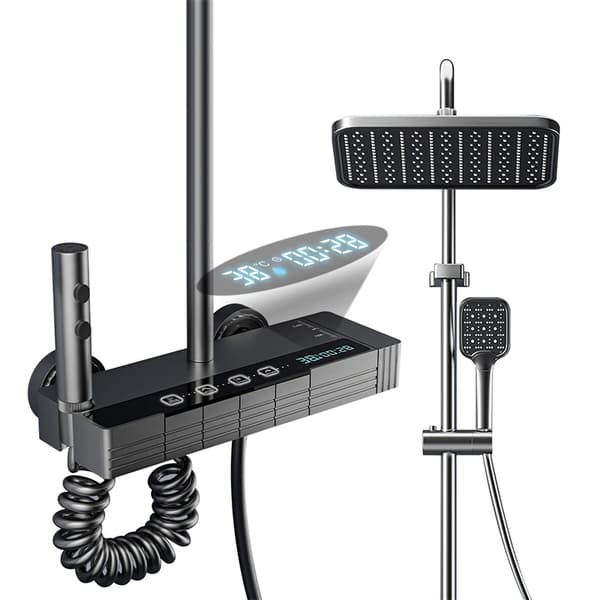 Badrum Duschsystem, LED-display, Kopparmaterial,B