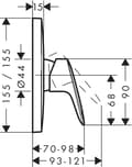 Miniatyrbillede 2 af 2: Hansgrohe Logis etgrebs brusearmatur med indbygget greb, krom 71605000
