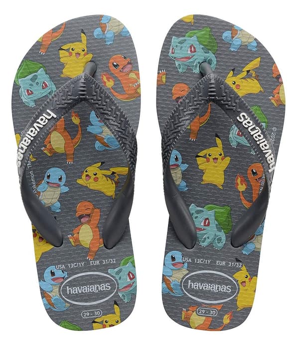 Havaianas Flip Flops Kids Top Pokemon Grey 23/24