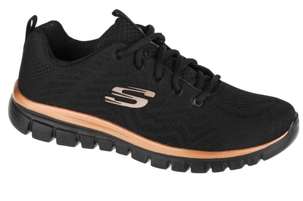 Skechers Graceful-Get Connected 12615-BKRG, Kvinna, Sneakers, svart