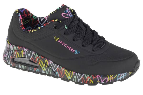 Skechers Uno-Loving Love 155506-BBK, Kvinna, Sneakers, svart