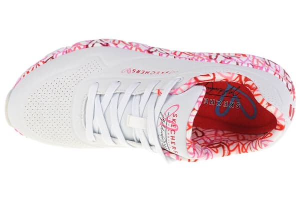 Skechers Uno-Loving Love 155506-WRPK, Kvinna, Sneakers, vit