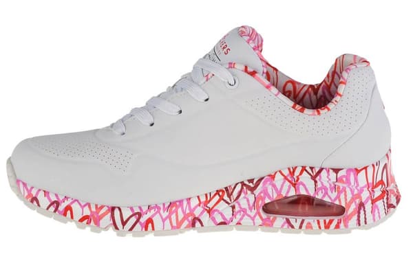 Skechers Uno-Loving Love 155506-WRPK, Kvinna, Sneakers, vit