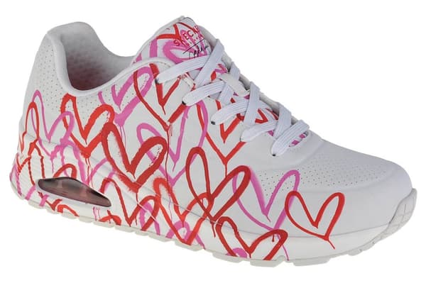 Skechers Uno-Spread The Love 155507-WRPK, Kvinde, Sneakers, hvid
