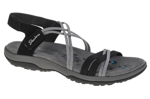 Skechers Reggae Slim–Takes Two 163112-BKCC, Kvinna, Sandaler, svart