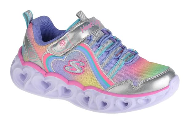 Skechers Heart Lights-Rainbow Lux 302308L-SMLT, för Tjej, Sneakers, grå