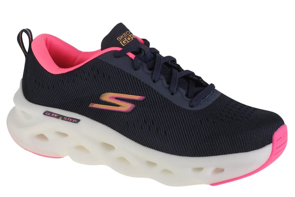Skechers Go Run Swirl Tech 128791-NVY, Kvinna, Löparskor, marinblå