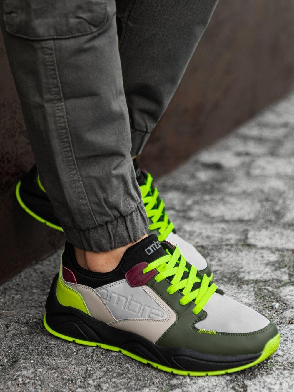 Men's casual sneakers T363 - olive