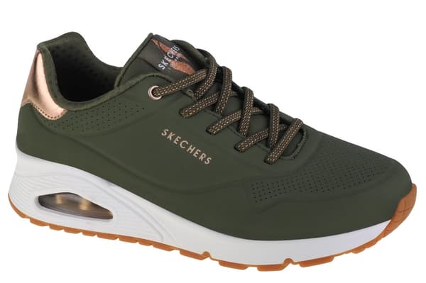 Skechers Uno-Shimmer Away 155196-OLV, Kvinna, Sneakers, grön