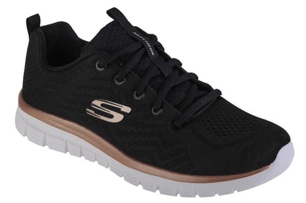 Skechers Graceful-Get Connected 12615-BKGD, Kvinde, Sneakers, sort