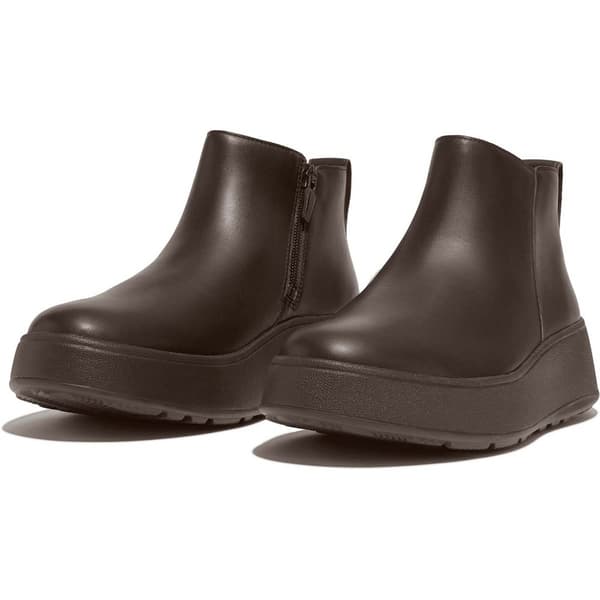 Fitflop StÖvlar F-mode Leather Flatform Zip Ankle Brun EU 39 Kvinna