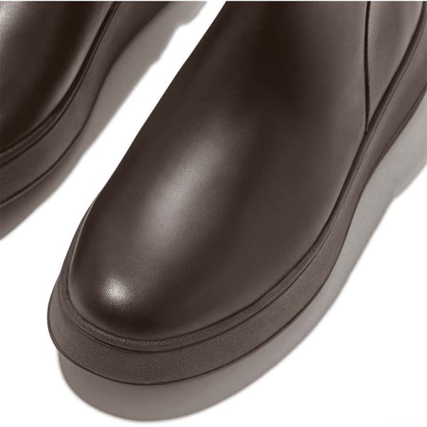 Fitflop StÖvlar F-mode Leather Flatform Zip Ankle Brun EU 39 Kvinna