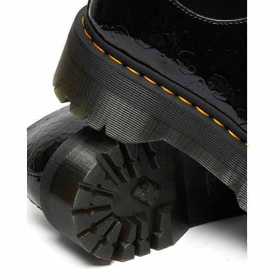 Dr Martens 1461 Quad 3-eye Patent Lamper Leopard Embross Sko Sort EU 36 Mand
