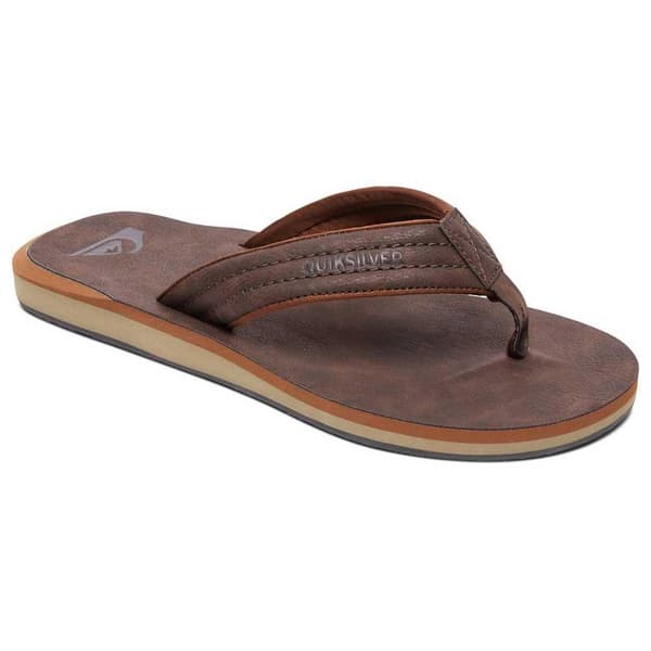 Quiksilver Flip Flops Carver Nubuck Brun EU 42 Man