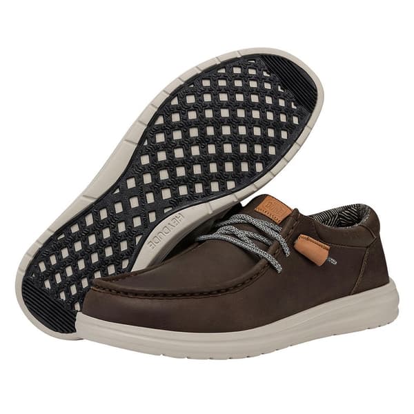 Hey Dude Skor Wally Grip Craft Leather Brun EU 45 Man