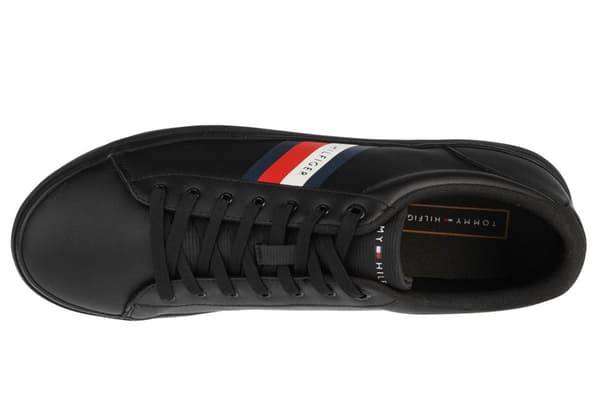 Tommy Hilfiger Essential Leather Vulc Stripes FM0FM03722-BDS, Man, Sneakers, svart