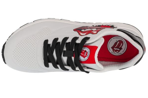 Skechers Uno-Rolling Stones Single 177965-WBK, Kvinna, Sneakers, vit