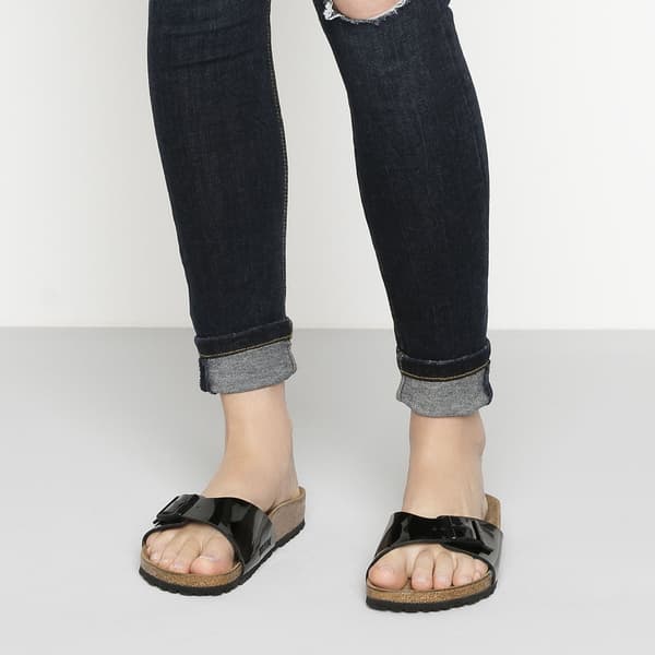 Birkenstock Smalle Sandaler Madrid Birko-flor Patent Etroit Brun EU 37 Kvinde
