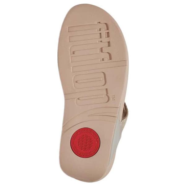 Fitflop Slides Lulu Shimmerlux Toe-post Beige EU 39 Kvinna
