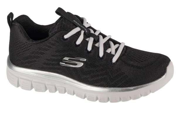 Skechers Graceful - Get Connected 12615-BKW, Kvinde, Sneakers, sort