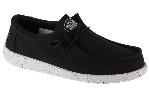Hey Dude Wally Slub Canvas 40009-001, Man, Sneakers, svart Black 38