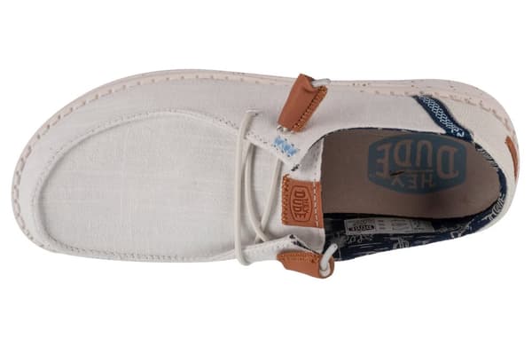 Hey Dude Wendy Washed 40297-100, Mand, Sneakers, hvid