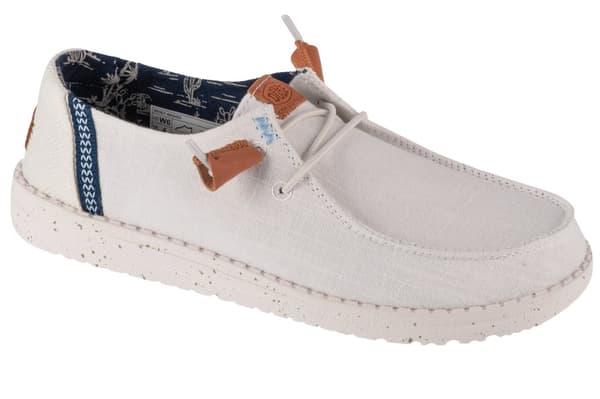 Hey Dude Wendy Washed 40297-100, Man, Sneakers, vit White 38