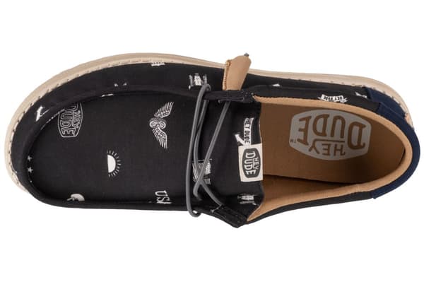 Hey Dude Wally Stars N Skulls Print 41284-001, Man, Sneakers, svart