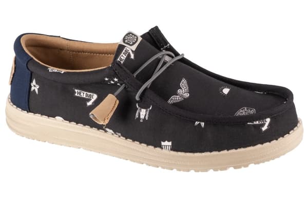 Hey Dude Wally Stars N Skulls Print 41284-001, Man, Sneakers, svart Black 44